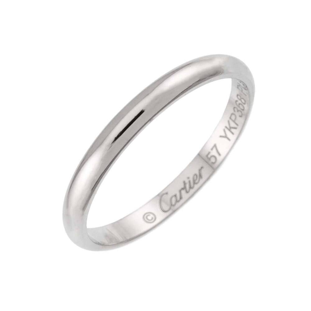 Cartier 1895 Classic Band Ring #57, 2.5mm wide, Platinum.